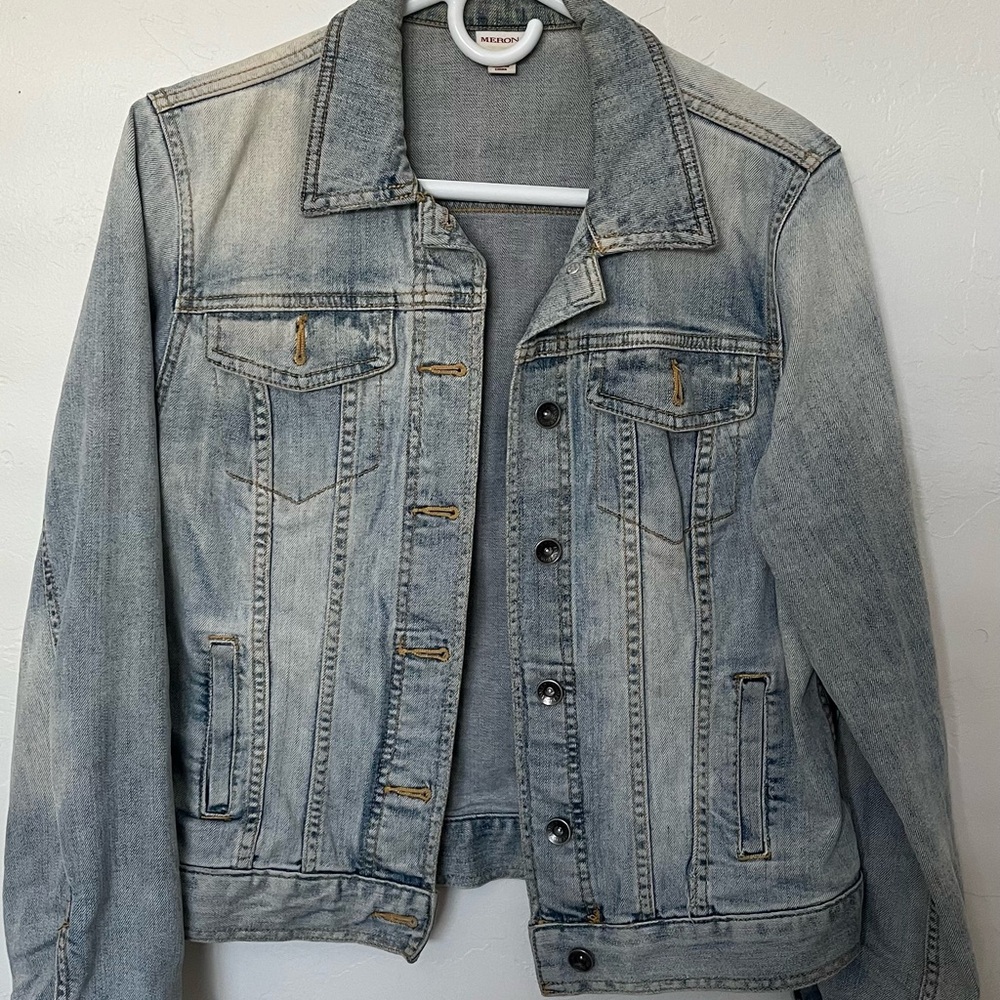 Merona Light Blue Denim Jacket with Contrast Stitching
